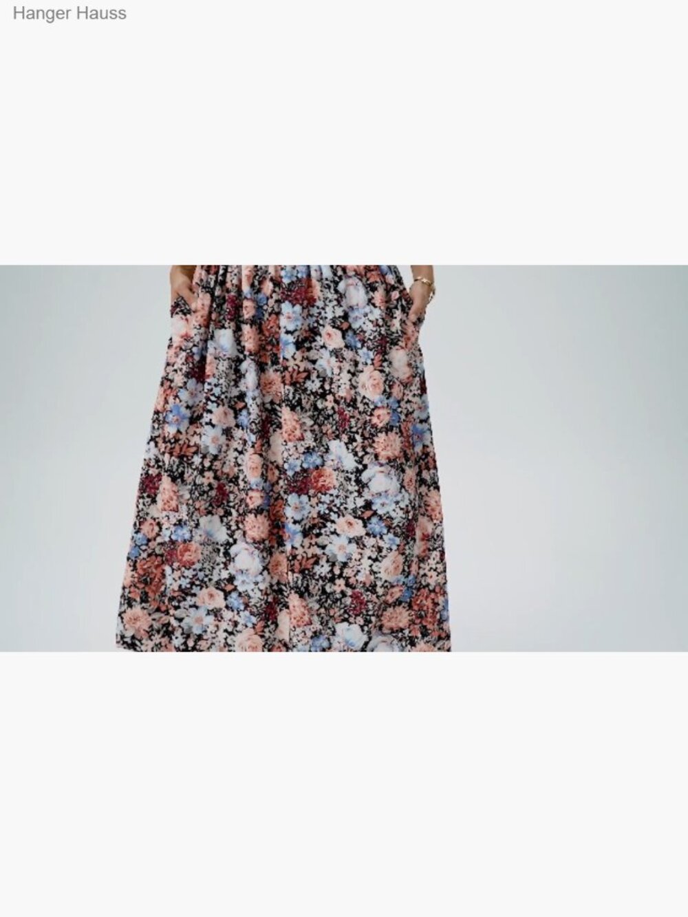 Women's Bubble Maxi Skirt A-Line Pleated Ruffle Flowy Balloon Skirt with Pockets - Picture 6 of 7